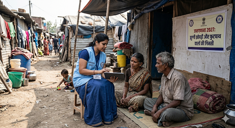 Jangadna 2027 me jhuggi - jhopdi footpath walo ki ginti kaise kare - Census Night Rules