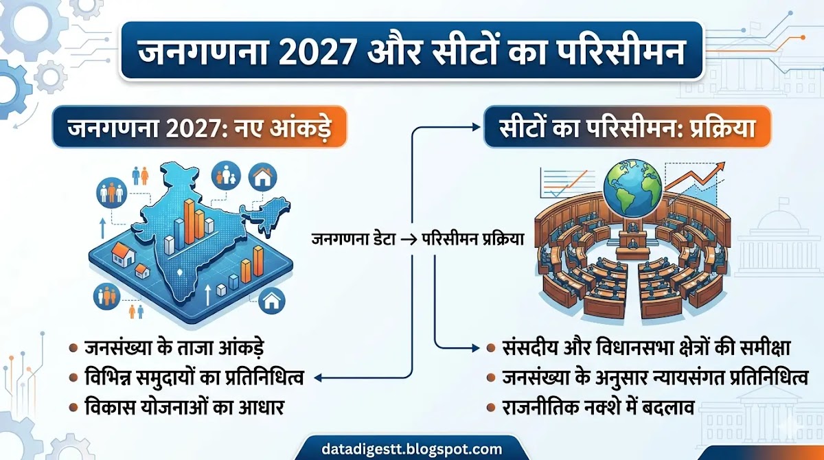 Census 2027 से बदल जाएगा भारत का नक्शा - नई सीटों का परिसीमन 2026