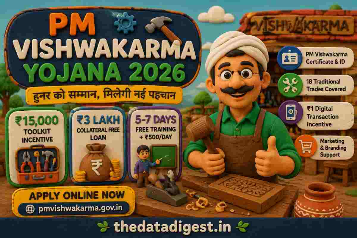 PM Vishwakarma Yojana 2026 ₹15,000 toolkit and ₹3 lakh loan