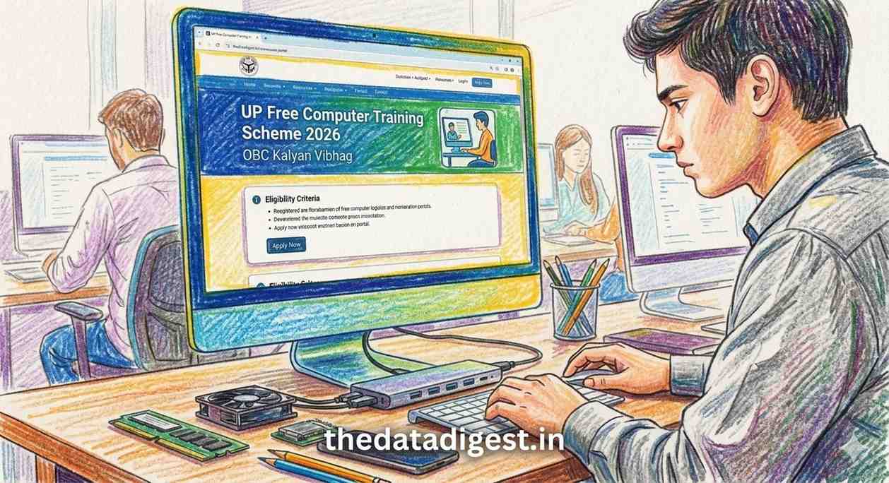 UP Free Computer Training Scheme Crayon Style Banner by The Data Digest